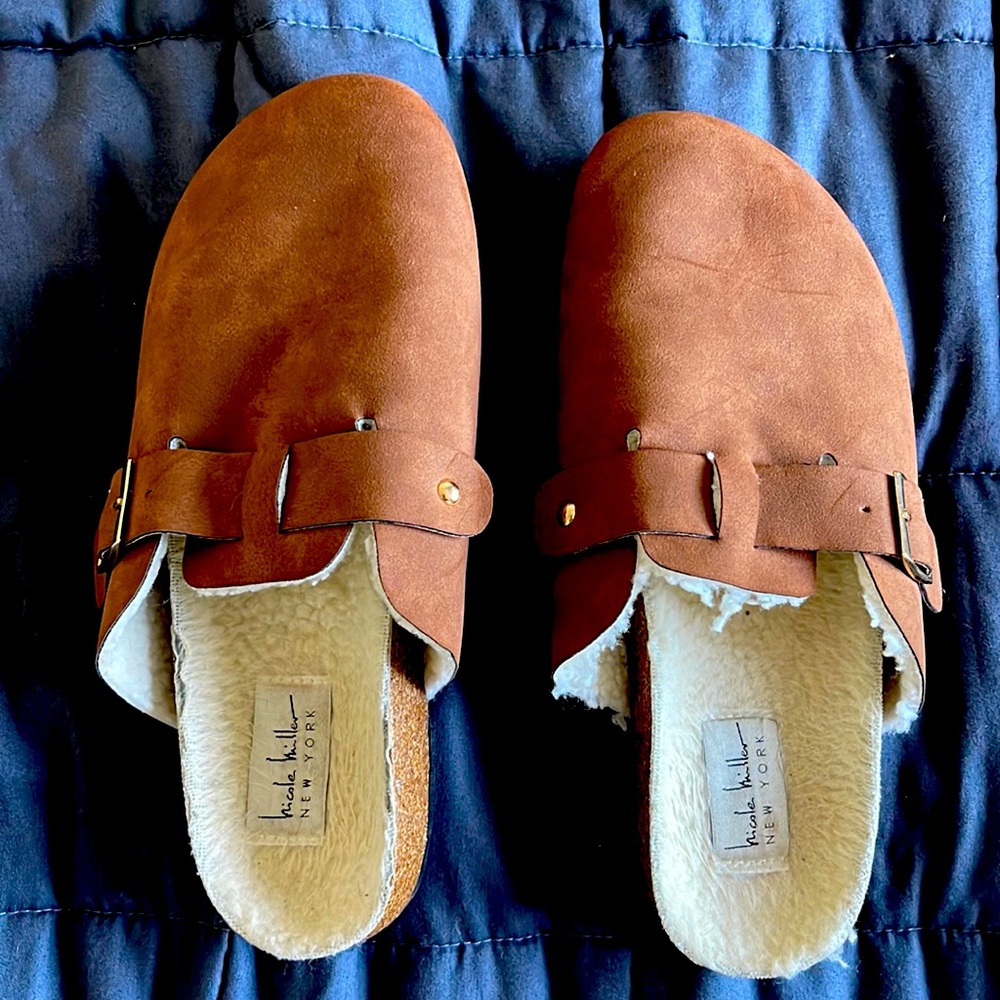 Nicole Miller Faux Shearling Lined Clogs